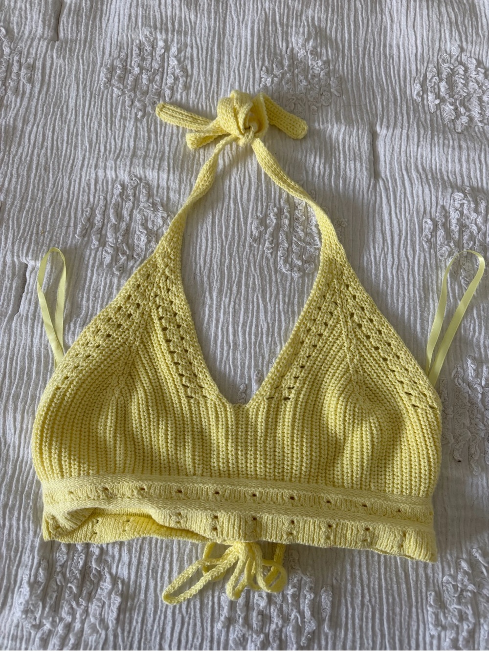 bp Yellow Knit Halter Bralette